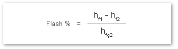 flash % = (hf1-hf2)/hfg2