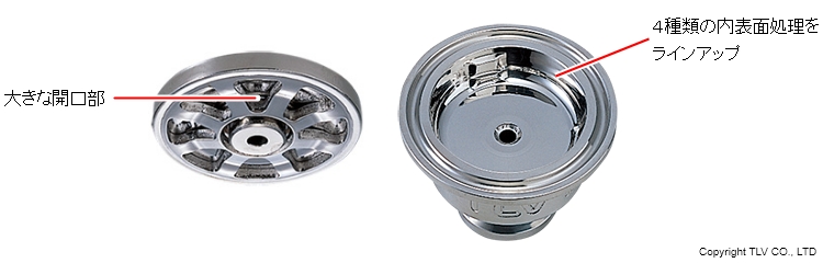 クリーンスチームトラップⓇの内壁に液だまりを作らない構造を実現。