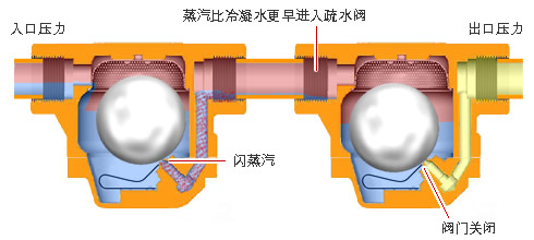 由于串连疏水引起的蒸汽绑