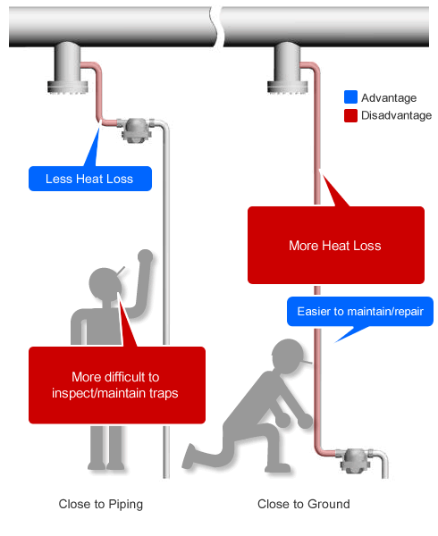 Setting Trap Close to Piping vs. Close to Ground