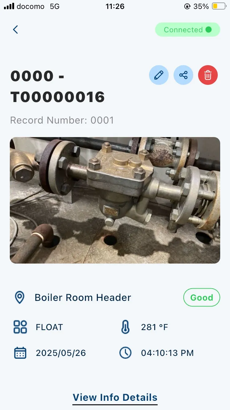 CMRecorder™ app screen (details)